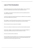 Law of Tort Evaluation Test Questions and Answers