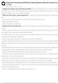 Deep Vein Thrombosis &lpar;DVT&rpar; Exam Real Questions With All Correct Answer A&plus; Pass