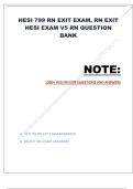 HESI 799 RN Exit Exam Bank 2025&ndash;2026 Complete Verified Questions&comma; Answers&comma; and Study Solutions PDF