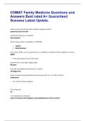 COMAT Family Medicine Questions and Answers Best rated A&plus; Guaranteed Success Latest Update&period;
