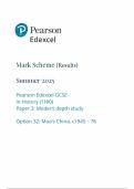 2025 Pearson Edexcel GCSE Combined Science History Mark Scheme Paper 3 &lpar;1HI0&sol;32&colon; Modern depth study&rpar;