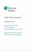 2025 Pearson Edexcel GCSE Combined Science History Mark Scheme Paper 3 &lpar;1HI0&sol;33&colon; Modern depth study&rpar;