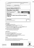 2025 Pearson Edexcel GCSE Combined Science History Booklet B1 &lpar;1HI0&sol;B1&colon;  Anglo-Saxon and Norman England&comma;c1060-88&rpar;