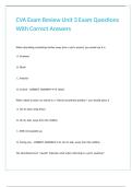 CVA Exam Review Unit 3 Exam Questions With Correct Answers