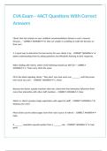 CVA Exam - 4ACT Questions With Correct Answers