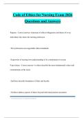 Code of Ethics for Nursing Exam 2026 Questions and Answers