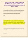 WGU D320&sol; CCSP Exam &ndash; Managing  Cloud Security &lpar;Latest Update 2026 &sol;  2027&rpar; Questions & Answers &vert; Grade A &vert;  100&percnt; Correct  