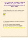  WGU D320 Exam Test bank &ndash; Managing  Cloud Security &lpar;Latest Update 2026 &sol;  2027&rpar; Questions & Answers &vert; Grade A &vert;  100&percnt; Correct  