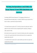 Nursing Jurisprudence and Ethics for Texas Nurses Exam 2026 Questions and Answers