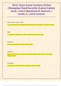  WGU D320 Exam Version &lpar;JYO2&rpar;  &vert;Managing Cloud Security &lpar;Latest Update  2026 &sol; 2027&rpar; Questions & Answers &vert;  Grade A &vert; 100&percnt; Correct 