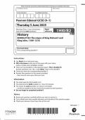 2025 Pearson Edexcel GCSE History Booklet B2 &lpar;1HI0&sol;B2&colon;  The reigns of King Richard I and King John&comma; 1189&ndash;1216&rpar;