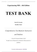 Experiencing MIS &ndash; 4th Edition &ndash; David M&period; Kroenke &ndash; Test Bank