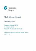 2025 Pearson Edexcel GCSE History Mark Scheme Paper 3 &lpar;1HIO&sol;30&colon; Modern depth study&rpar;