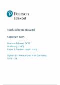 2025 Pearson Edexcel GCSE History Mark Scheme Paper 3 &lpar;1HIO&sol;31&colon; Modern depth study&rpar;