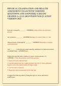 PHYSICAL EXAMINATION AND HEALTH  ASSESSMENT EXAM WITH VERIFIED  QUESTIONS AND ANSWERS&vert;&vert; ALREADY  GRADED A&plus; &vert;&vert; GUARANTEED PASS &vert;&vert; LATEST  VERSION 2025