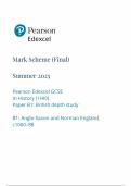 2025 Pearson Edexcel GCSE History Mark Scheme Paper B1 &lpar;1HIO&sol;B1&colon; Anglo-Saxon and Norman England&comma; c1060-88&rpar;