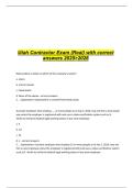 Utah Contractor Exam &lpar;Real&rpar; with correct answers 2025>2026