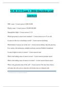 NUR 212 Exam 1 2026 Questions and Answers