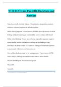 NUR 212 Exam Two 2026 Questions and Answers