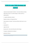 NUR 212 exam 2 2026 Questions and Answers