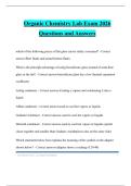 Organic Chemistry Lab Exam 2026 Questions and Answers