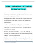 Organic Chemistry 12A&comma; Lab Exam 2026 Questions and Answers