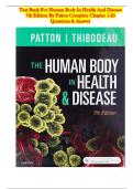 Test Bank for The Human Body in Health & Disease 7th Edition Patton &vert; Complete Chapters 1-25 Q&A &vert; Evolve Study Resources Included