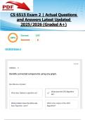 CS 6515 Exam 2 &vert; Actual Questions and Answers Latest Updated 2025&sol;2026 &lpar;Graded A&plus;&rpar;