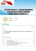 CS 6515 Exam 1 &vert; Actual Questions and Answers Latest Updated 2025&sol;2026 &lpar;Graded A&plus;&rpar;