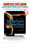 Complete Test Bank for Structure & Function of the Body&comma; 16th Edition - Patton & Thibodeau &lpar;All 22 Chapters&rpar;