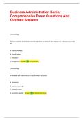 Business Administration Senior Comprehensive Exam Questions And Outlined Answers &vert;&vert; 100 &percnt; pass