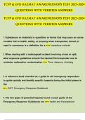 TCFP & GFD HAZMAT AWARENESS&sol;OPS TEST &lpar;2023-2024&rpar; &vert; Verified Q&A Study Guide