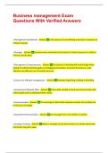 Business management Exam Questions With Verified Answers &vert;&vert; Complete Questions &vert;&vert; 100&percnt; success