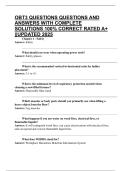 OBT3 QUESTIONS QUESTIONS AND ANSWERS WITH COMPLETE SOLUTIONS 100&percnt; CORRECT RATED A&plus; &vert;&vert;UPDATED 2025