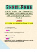   BIOL 101&sol; BIOL101 Exam 2&colon; &lpar;Newest 2025&sol; 2026 Update&rpar; Essential Biology I W&sol;Lab &vert; 100&percnt; Correct Questions & Answers &vert; Grade A Contains &lpar;114 Q&A&comma; Lesson by Professor Cascio&rpar;     