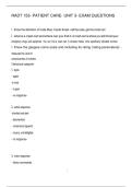 RADT 153- PATIENT CARE- UNIT 3- EXAM QUESTIONS