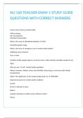 NU 160 TEACHER EXAM 1 STUDY GUIDE QUESTIONS WITH CORRECT ANSWERS&period;