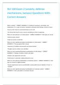 NU 160 Exam 2 &lpar;anxiety&comma; defense mechanisms&comma; benzos&rpar; Questions With Correct Answers&period;