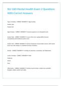NU 160 Mental Health Exam 2 Questions With Correct Answers