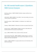 Nu 160 mental health exam 1 Questions With Correct Answers&period;
