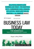 BUSINESS LAW TODAY - THE ESSENTIALS TEXT & SUMMARIZED CASES&comma; CENGAGE&comma; 13TH EDITION&comma; ROGER LEROY MILLER&comma; CHAPTERS 1 - 25&comma; COMPLETE NEWEST VERSION