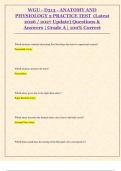 WGU - D313 - ANATOMY AND  PHYSIOLOGY 2 PRACTICE TEST  &lpar;Latest  2026 &sol; 2027 Update&rpar; Questions &  Answers &vert; Grade A &vert; 100&percnt; Correct