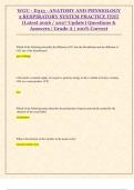 WGU - D313 - ANATOMY AND PHYSIOLOGY  2 RESPIRATORY SYSTEM PRACTICE TEST   &lpar;Latest 2026 &sol; 2027 Update&rpar; Questions &  Answers &vert; Grade A &vert; 100&percnt; Correct 