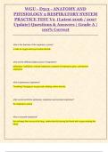 WGU - D313 - ANATOMY AND  PHYSIOLOGY 2 RESPIRATORY SYSTEM  PRACTICE TEST V2  &lpar;Latest 2026 &sol; 2027  Update&rpar; Questions & Answers &vert; Grade A &vert;  100&percnt; Correct 