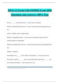 HESI A2 Exam GRAMMER Exam 2026 Questions and Answers 100&percnt; Pass