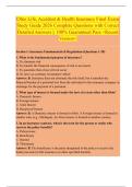 Ohio Life&comma; Accident & Health Insurance Final Exam  Study Guide 2026 Complete Questions with Correct  Detailed Answers &vert;&vert; 100&percnt; Guaranteed Pass <Recent  Version>