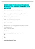 BSNC 1020 - Professional Regulation Question and answers verified to pass 2025&sol;2026