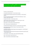 AGRISCIENCE UNIT 3 REVIEW EXAM QUESTIONS AND ANSWERS