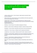 FOUNDATIONS OF AGRICULTURE FINAL EXAM QUESTIONS AND ANSWERS