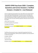 NASPO CPPB Prep Exam 2026 | Complete Questions and Correct Answers | Verified Answers | Graded A+ | Just Released